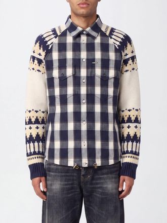 Dsquared2 Camicia in flanella di cotone a quadri con tasche a toppa