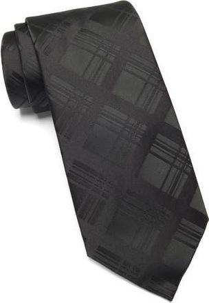Calvin Klein Tonal Plaid Tie in Black at Nordstrom Rack