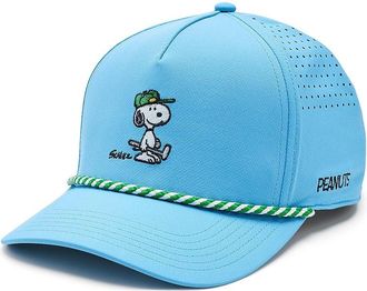 Black Clover Snoopy Golfer 5 Panel Mid Rope Adjustable Hat Baseball Caps Carolina Blue, Polyester/Spandex