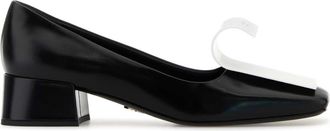 Prada Womens Two-tone Leather Pumps - Black - Size EU 41