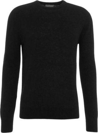 Ballantyne Zwarte Boucle Trui - Heren - Ronde hals truien - Zwart - XL - Wol - Truien & Vesten