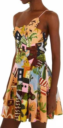 Farm Rio Tropical Painting Mini Dress In Multi