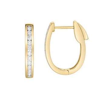 LuvMyJewelry Callaluna Channel-Set Diamond Huggie Hoop Earrings in 14K Gold in 14K Yellow Gold at Nordstrom