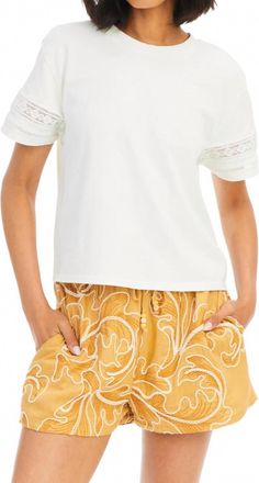 Allison New York Kendra Embroidered Shorts In Tuscan Tan