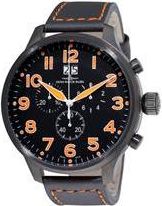 Zeno SOS Chronograph Black Dial Black Leather Strap Mens Watch 6221-8040-BKA15