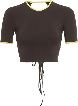 CHRISTOPHER ESBER Top corto con apertura posteriore - Marrone