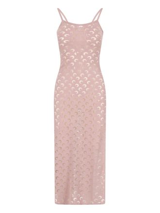 Marine Serre Muted Crescent Moon Bodycon Midi Dress