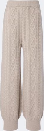 Lisa Yang Bryndis cable-knit cashmere wide-leg pants