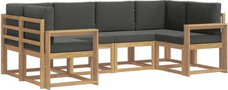vidaXL Conjunto De Sof&aacute;s De Exterior 6 Uds. Blanco Y Antracita Vidaxl