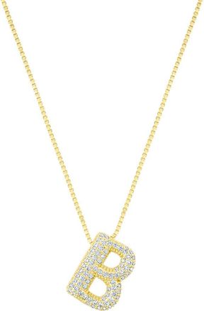 Adornia Pavé Bubble Initial Pendant Necklace in Gold-B at Nordstrom Rack
