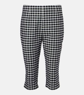Poss&eacute; Pantalones capri Chiara en mezcla de algod&oacute;n a cuadros vichy