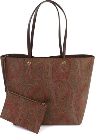 Etro Brown Pvc Leather Pouch Tote Bag (Pre-Owned)