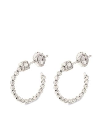 Officina Bernardi 18kt white gold Moon diamond hoop earrings - Silver