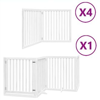 vidaXL Puerta De Perros Plegable 12 Paneles Madera &Aacute;lamo Blanca 960 Cm Vidaxl