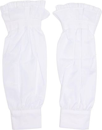 Shanshan Ruan pleated cotton sleeves - White