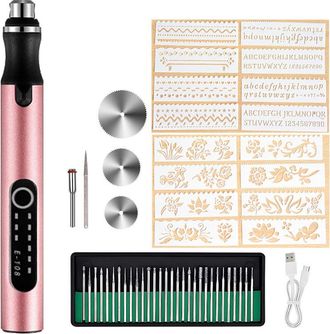 OEM Bol&iacute;grafo De Grabado El&eacute;ctrico, Kit De Herramientas De Grabado Port&aacute;til, Mini Bol&iacute;grafo De Grabado, Recargable Por Usb, Herramienta De Grabado Multifu
