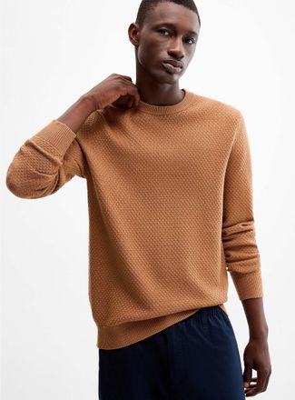 Le 31 Mens Diamond-textured sweater