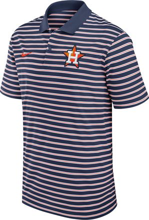 Nike Houston Astros Striped Victory Nike Mens Dri-FIT MLB Polo in Blue | 02LX0IDMHUS-JDC