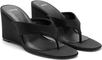 Mango Wedge Flip Flop in Black at Nordstrom, Size 39