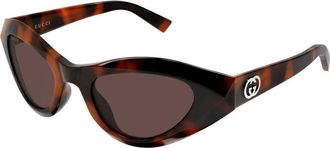 Gucci Gg 2201S Zonnebril - Dames - Zonnebrillen - Bruin - 50 MM - Nylon - Accessoires