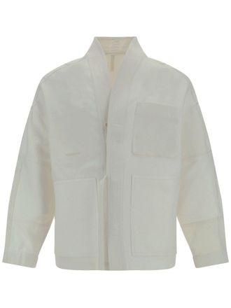 Mordecai shawl-lapel wrap jacket - men - Cotton/Elastane - S - Neutrals