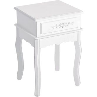 HOMCOM Homcom - Mesita De Noche Con 1 Caj&oacute;n Mesa Auxiliar De Madera Para Dormitorio Sal&oacute;n Estilo Moderno 40x35x60 Cm