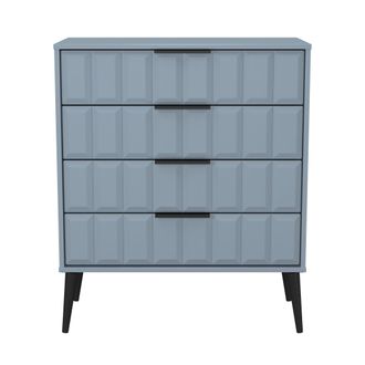 Welcome Furniture Bremen Ready Assembled 4 Drawer Chest in Denim Blue - Welcome Furniture | TJ Hughes