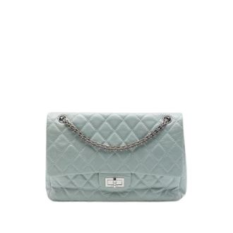 Chanel Pre-owned Leather chanel-bags - Dames - Pre-owned - Grijs - Maat: ONE Size Leer