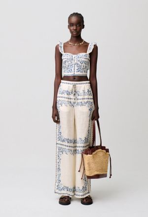 Claudie Pierlot Top lin bustier volants