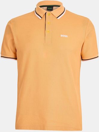 HUGO BOSS Mens Paddy Short Sleeve Polo Shirt in Open Orange - Size Small