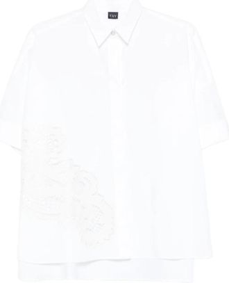 Fay Katoenen Shirt - Dames - Overhemden - Wit - M - Katoen - Overhemden