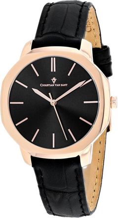 Christian Van Sant Womens Octave Slim Black Round 37mm