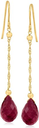 Canaria Canaria Ruby Teardrop Earrings in 10kt Yellow Gold
