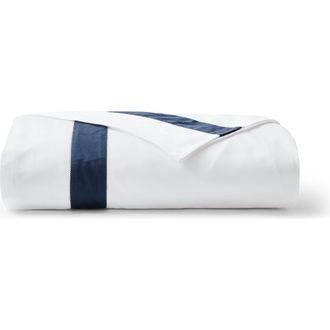Christy Balmoral Luxury Cotton Sateen Flat Sheets in Navy Blue at Nordstrom, Size Queen
