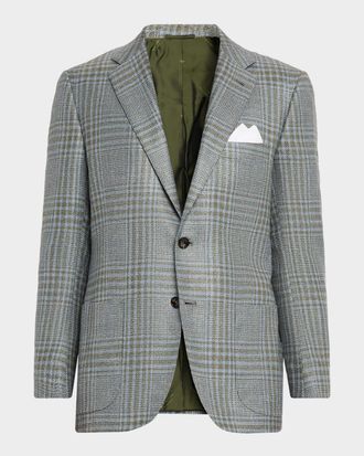 Kiton Men & apos;s Woven Plaid Single-Breasted Sport Coat