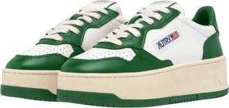 Autry WomenS Platform Sneakers In White/green