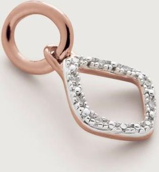 Monica Vinader Rose Gold Riva Mini Kite Diamond Pendant Charm Diamond