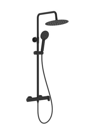 Roca Roca - Columna De Ducha Monomando Vega Plus Round Negro Con Altura Regulable