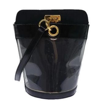 Ferragamo Pre-owned Bucket Bags, female, Black, Size: ONE SIZE Pre-owned Vinyl Shoulder Bag