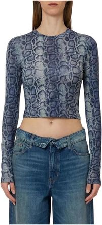 Liu Jo Elodie Long Sleeve Top - Dames - Longsleeves - Blauw - L - Denim - Tops