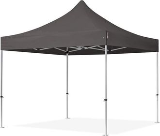 Trade Shop Trade Shop Traesio - Gazebo Pieghevole Giardino 3x3x3mt Tenda Telo Grigio Padiglione Mercati Sagre 222714