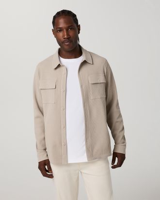 Vuori Clothing Tech Waffle Shirt Jacket | Dark Salt | Medium