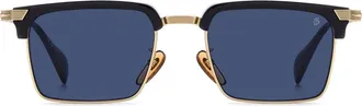 David Beckham DB 1227/G/S/US 54mm Rectangular Sunglasses in Black Gold/blue Avio Ar at Nordstrom