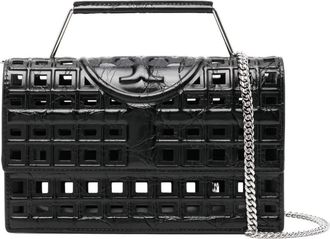 Tory Burch small Fleming Cage tote bag - women - Calf Leather/Lambskin - One Size - Black