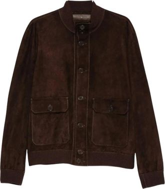 Salvatore Santoro Leren jas met riem - Heren - Bomber jackets - Bruin - M - Jassen