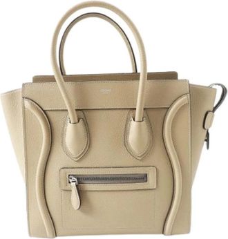Celine Pre-owned Vintage Tote Bag - Dames - Vintage Shopper - Beige - ONE Size - Leer - Vintage
