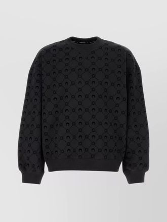 Marine Serre all-over patterned cotton crew neck sweatshirt