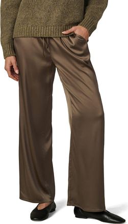 Joe's The Mina Satin Drawstring Wide Leg Pants in Portobello at Nordstrom, Size X-Large