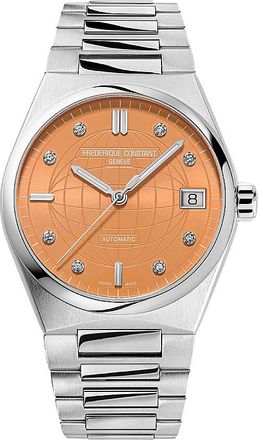 Frederique Constant Highlife Automatic Orange Dial Ladies Watch FC-303OD2NH6B