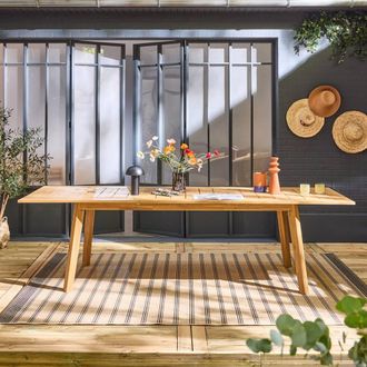 Sweeek 10-seater Acacia Wood Garden Table in Light Brown